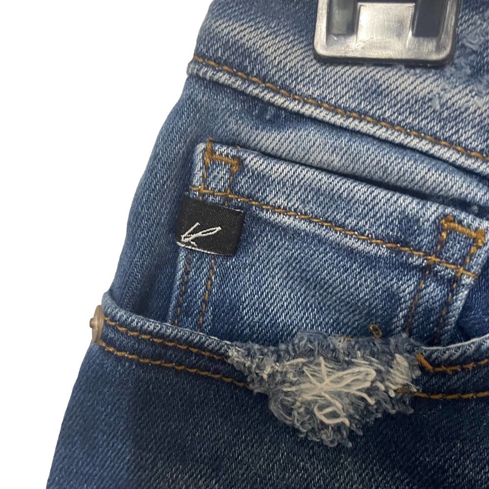 Kancan Estilo Distressed Button Fly Bermuda Denim… - image 7